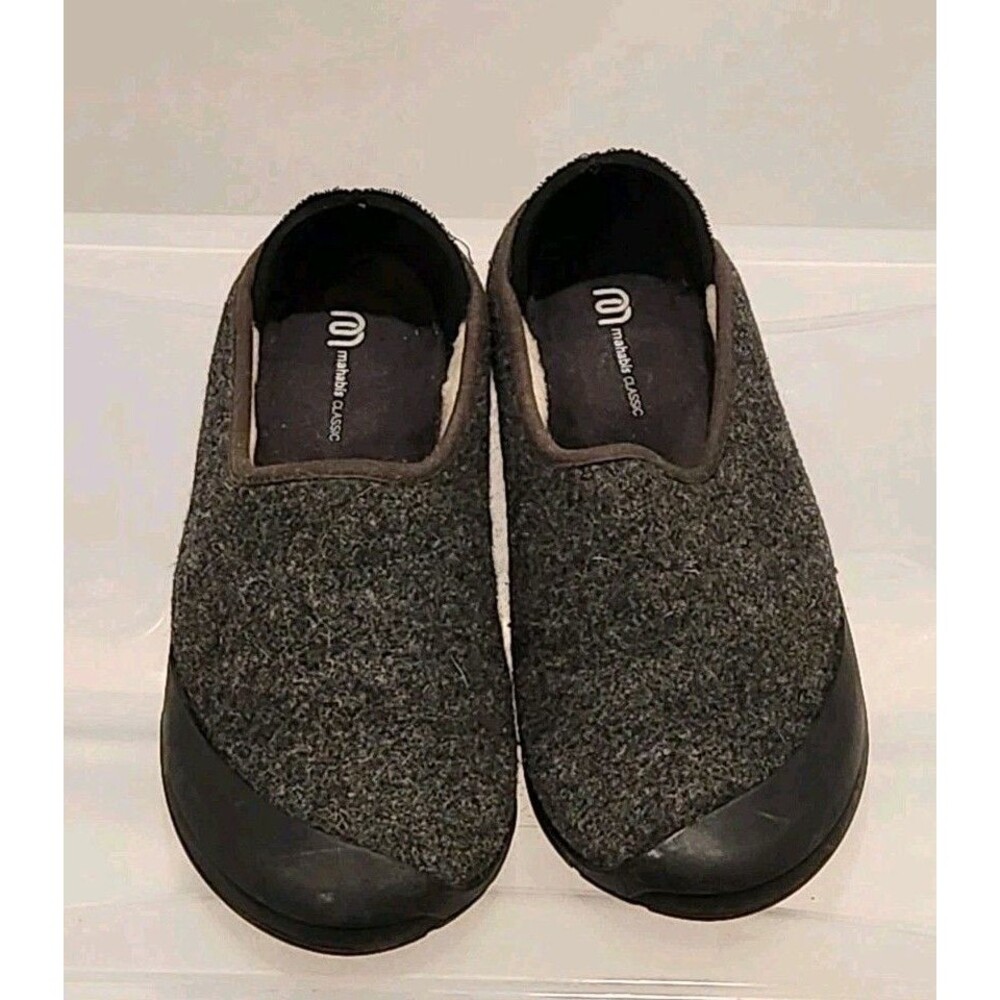Mahabis Classic Wool Gray Removable Bottom Women's Men's Slippers Sz US 8 Eur 39